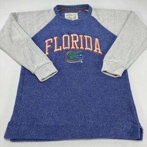 Florida Gators Sweatshirt Mens XL Blue NCAA Football Three Square Terry Cloth